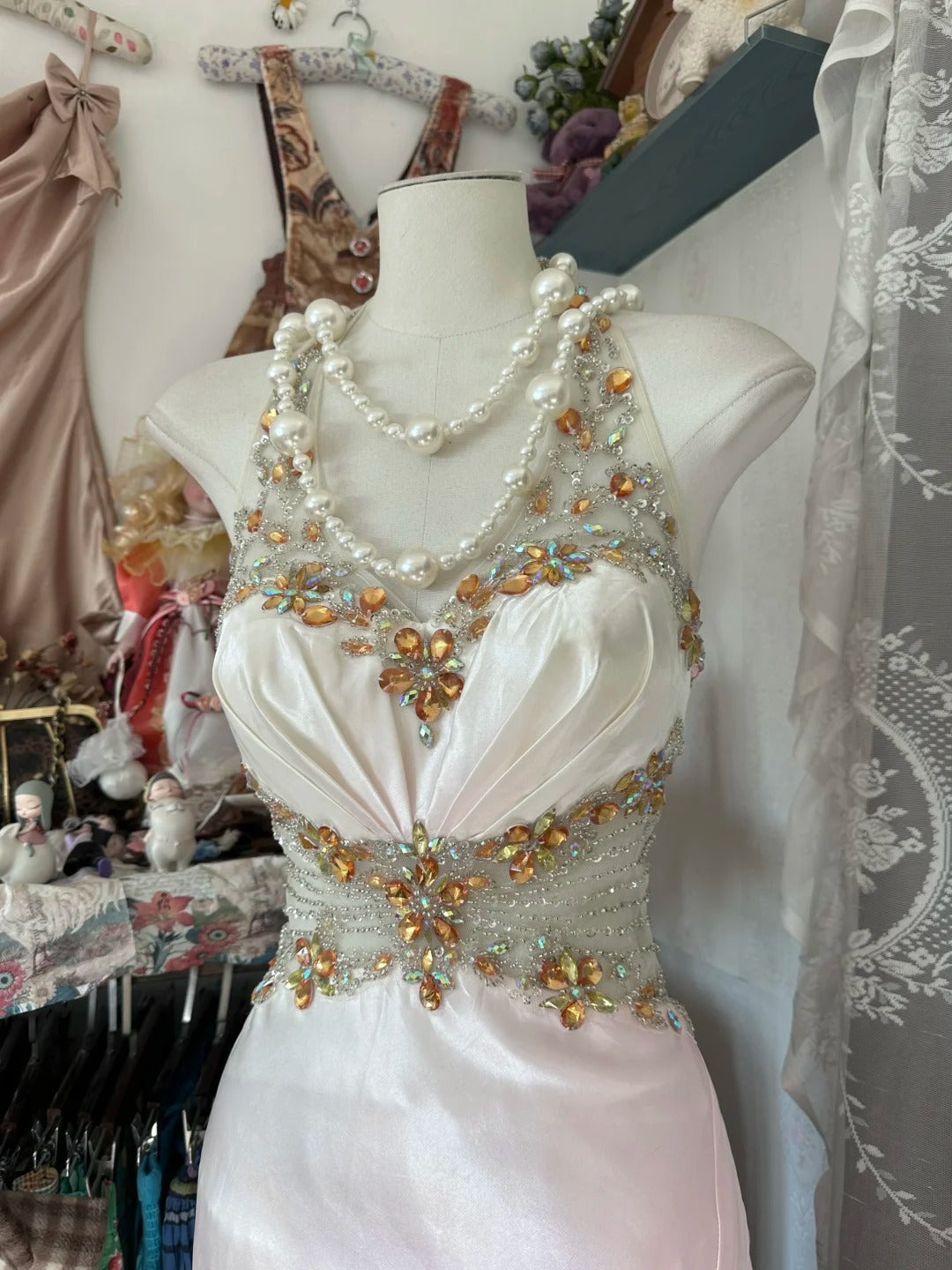 A Line Ombre Pink Vintage Prom Party Gown Evening Dresses cg25350