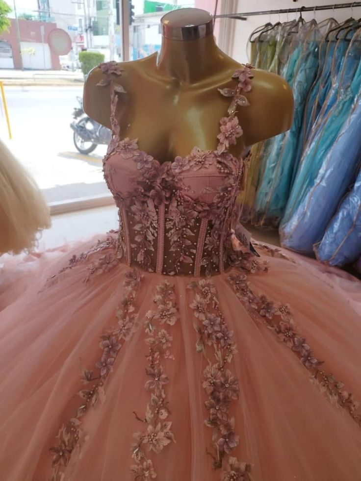 Pink Tulle Appliques Quinceanera Dresses A Line Off Shoulder Evening Dresses cg25343