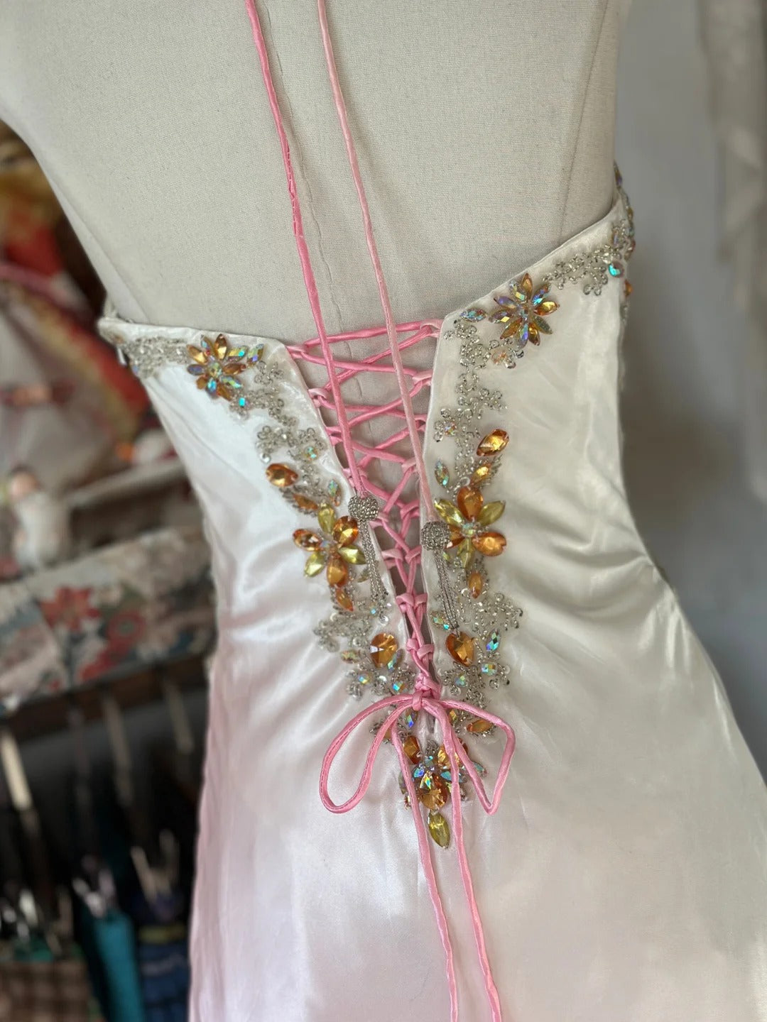 A Line Ombre Pink Vintage Prom Party Gown Evening Dresses cg25350