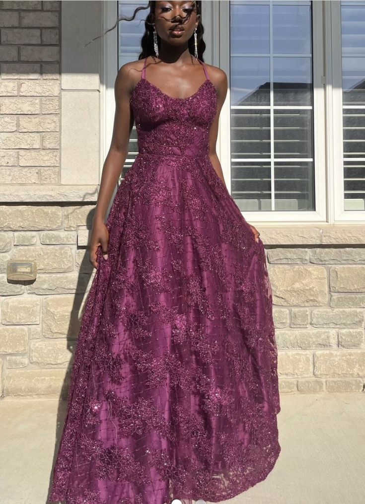 A Line Spaghetti Straps Appliques Prom Dresses A Line Evening Dresses cg25344