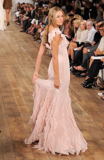 Pretty Mermaid V neckline Long Chiffon Prom Dresses Charming Evening Dress cg25356