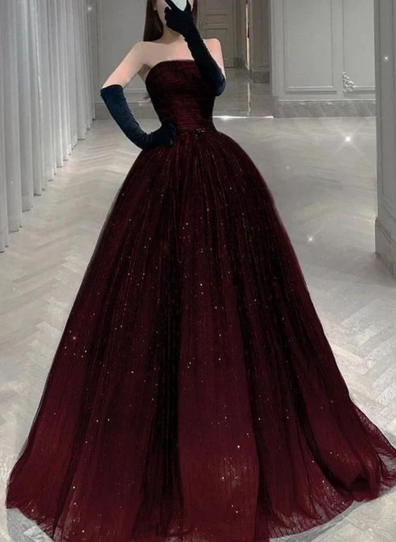 Tulle Shiny Long Evening Dress Prom Dresses cg26232