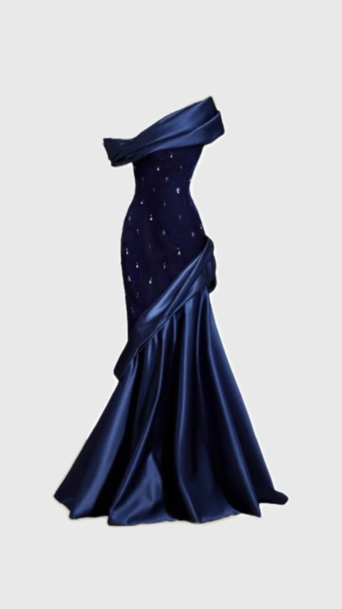 Navy Blue Mermaid Satin Prom Dresses, Long Evening Dress Formal Dress    cg25966