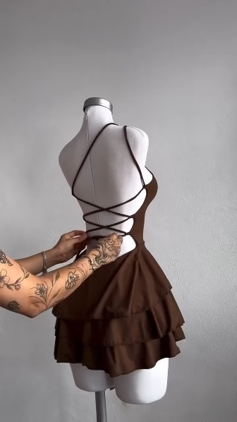 Brown Short Simple Party Dress Homecoming Dress     cg25652