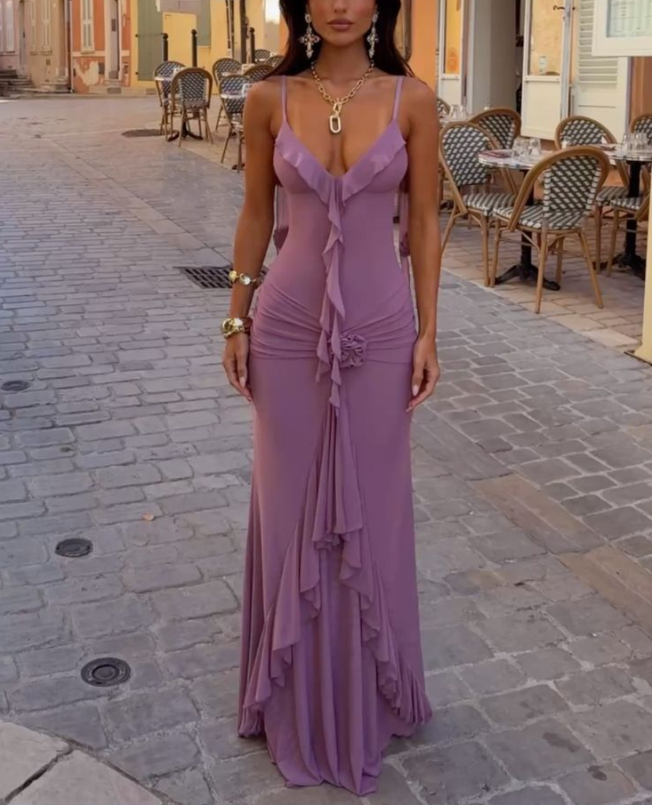 Sexy V Neck Lavender Long Prom Dresses Formal Evening Dress    cg25867
