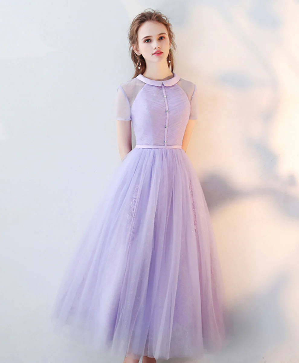A Line Tulle Evening Dress, Graduation prom dress cg23185