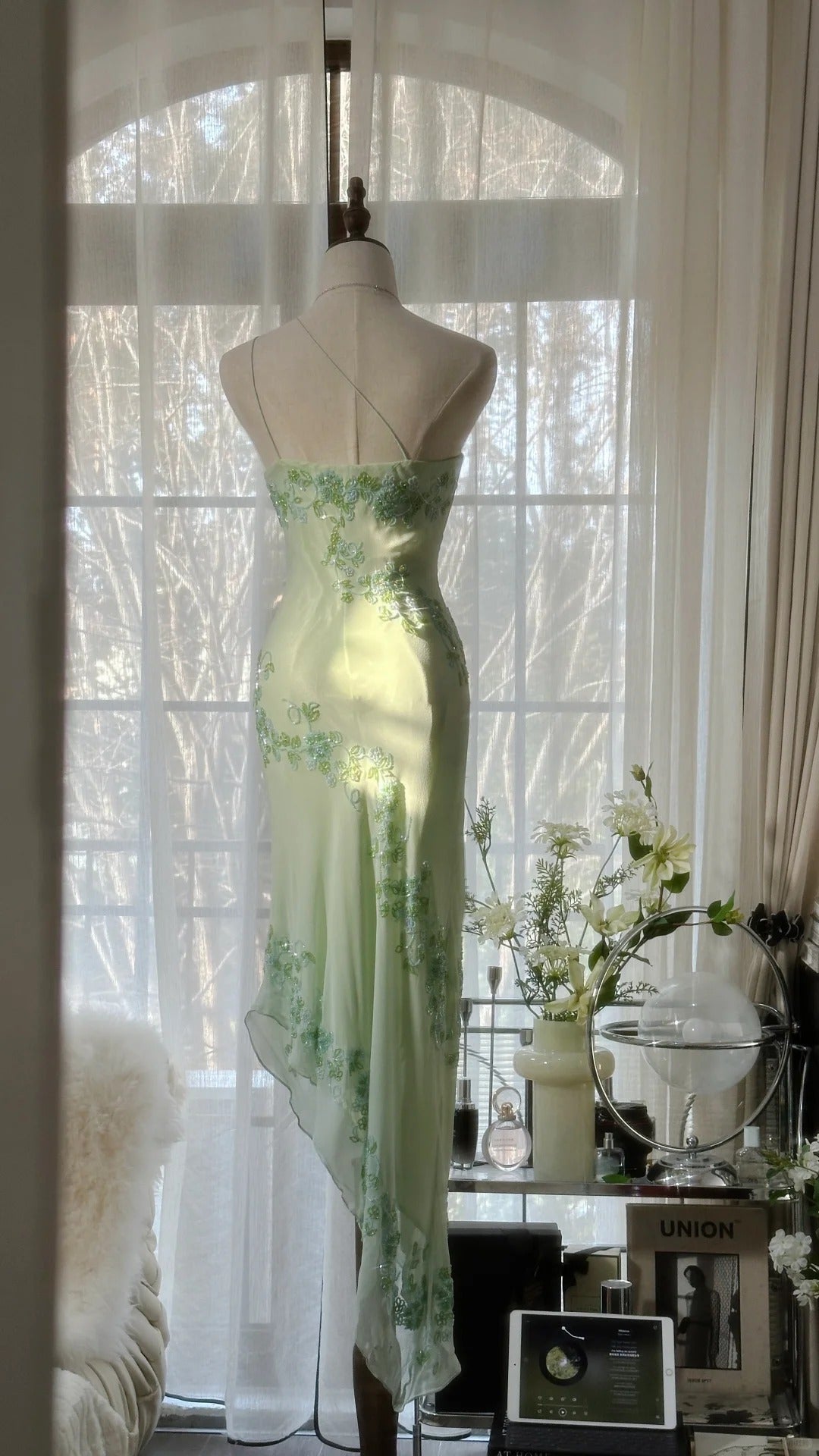Vintage Evening Dresses, Sleeveless Green Party Gowns  cg25520