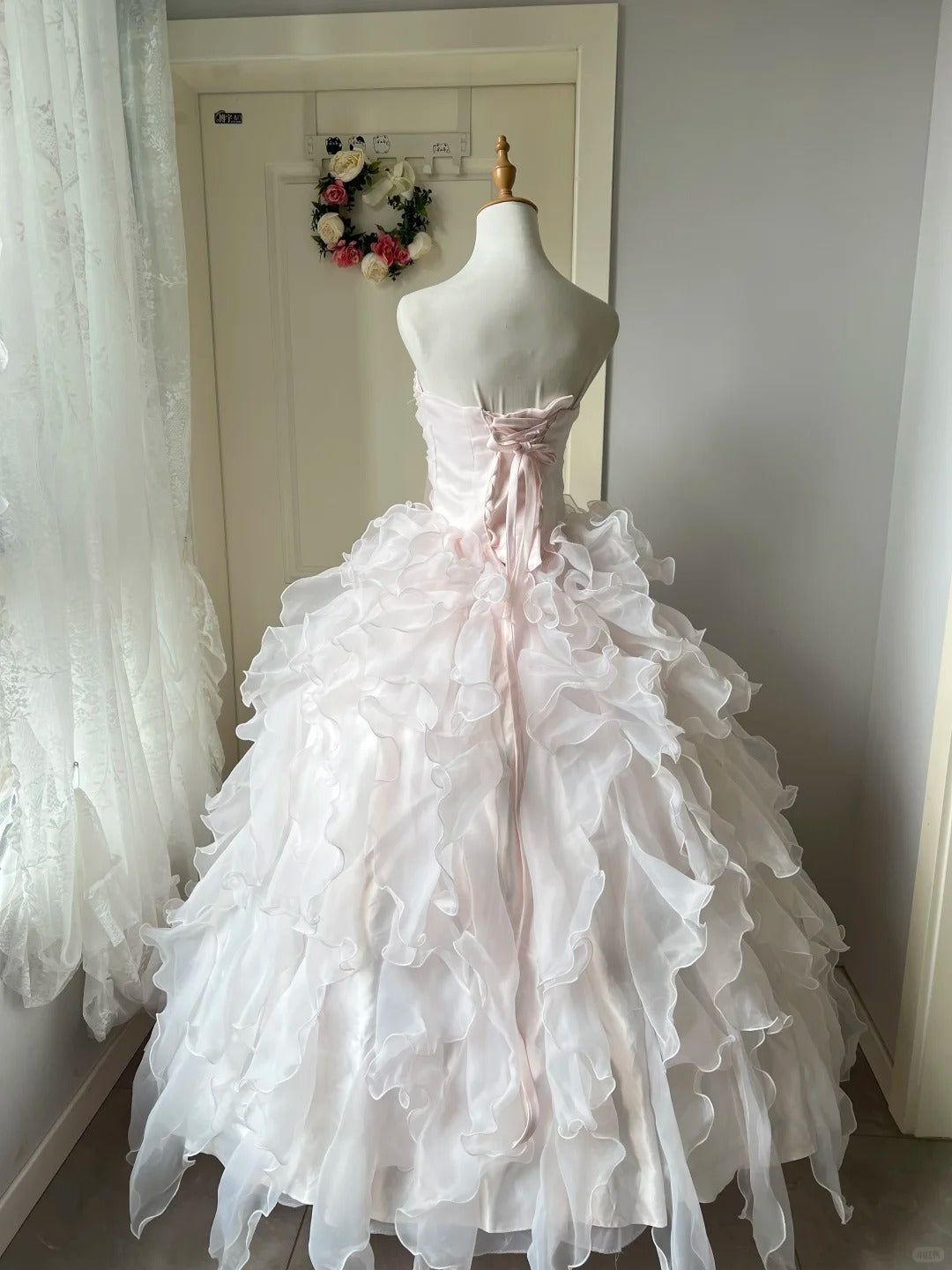 A Line Pink Prom Party Dresses Unique Long Evening Dress Vintage Princess Dress   cg25986