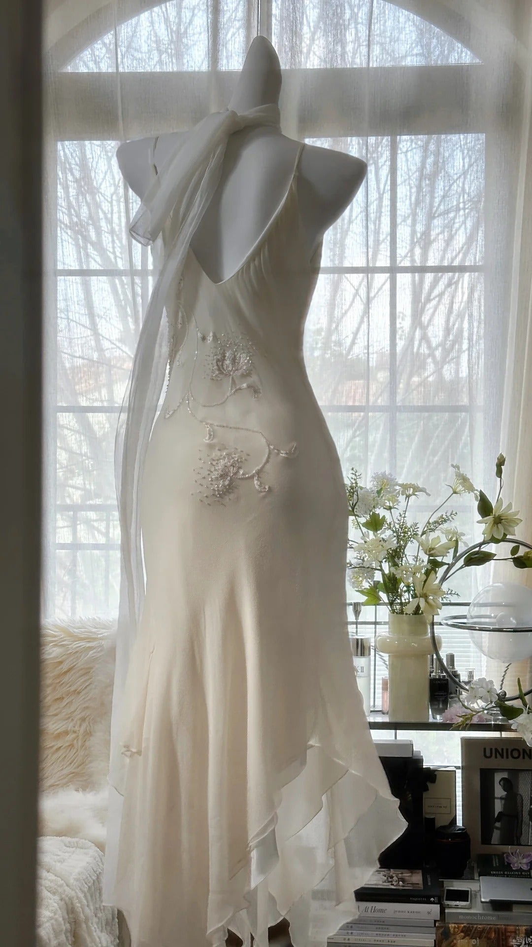 Vintage Evening Dresses, Ivory Sleeveless Party Gowns  cg25526