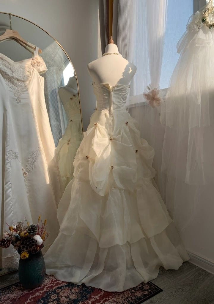 A Line Strapless Tulle Prom Dresses, Long Evening Dress Formal Dress    cg25972