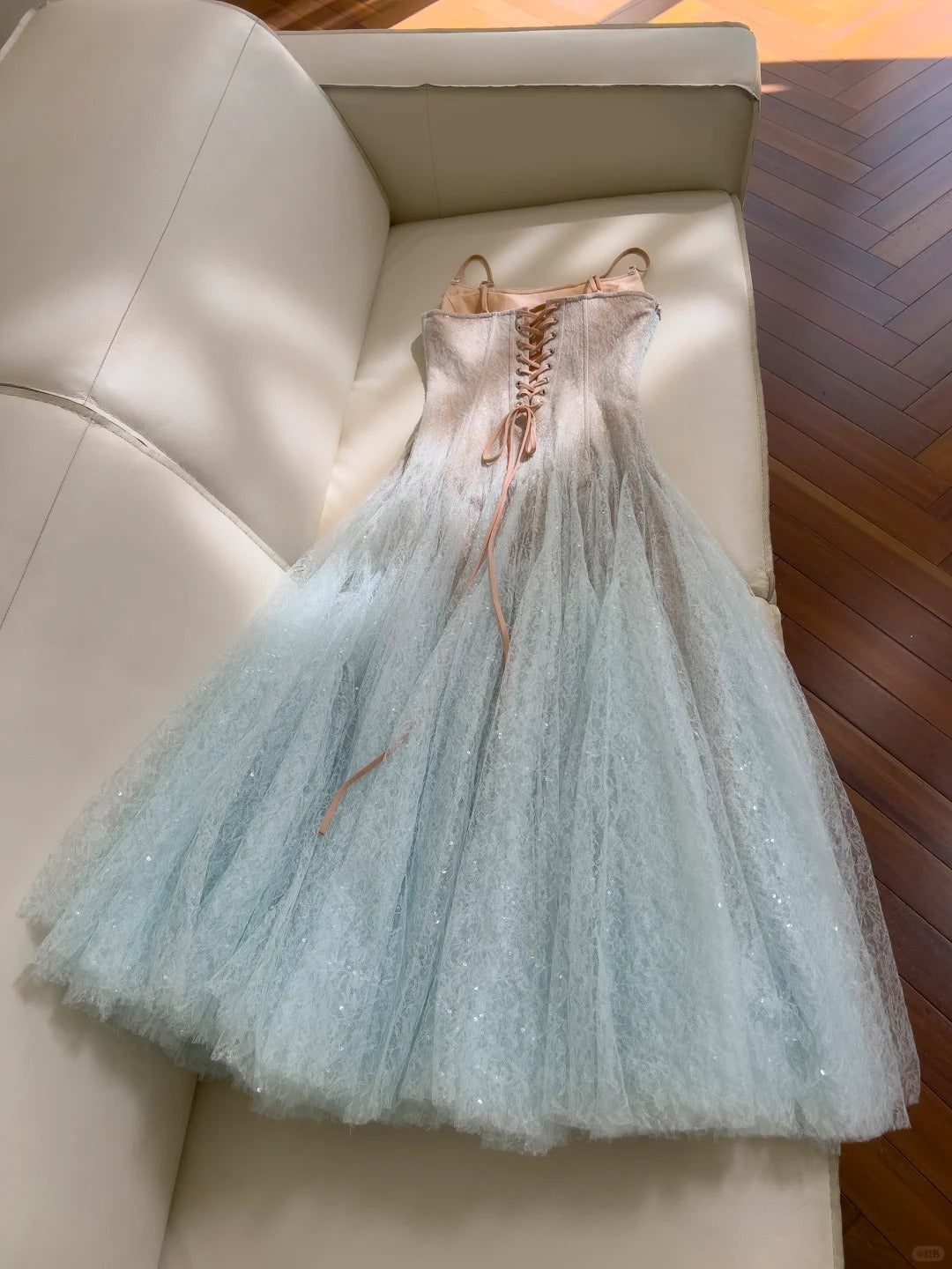 Blue Prom Party Dresses Unique Long Evening Dress Vintage Princess Dress   cg26006