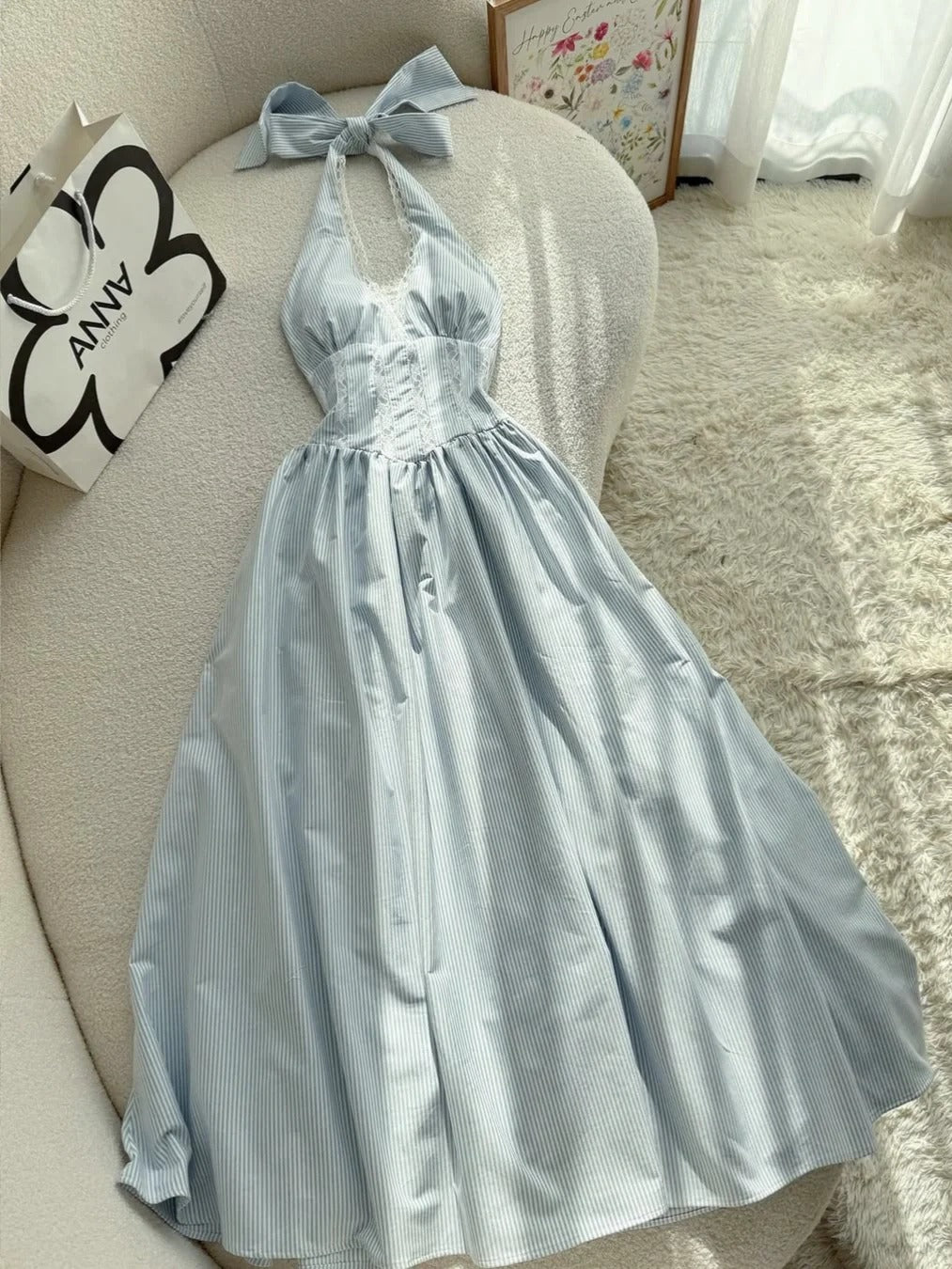 Long A Line Vintage Halter Party Dress Evening Dress Prom Dresses     cg25757