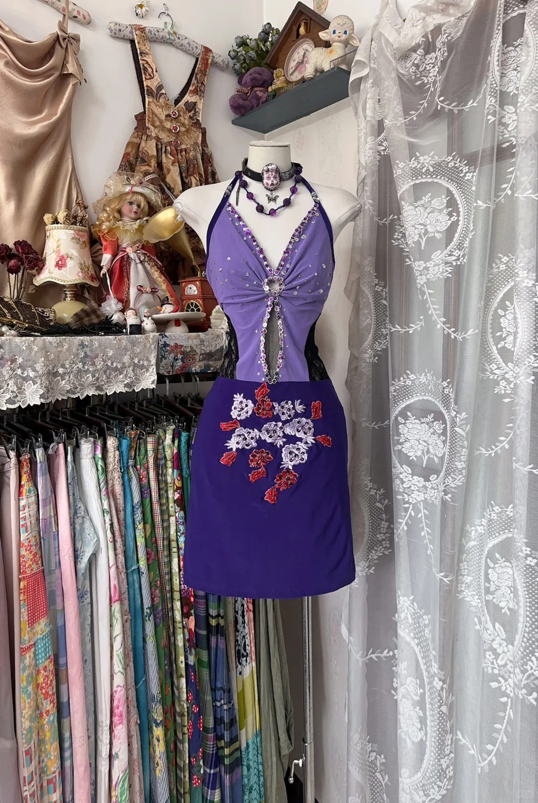 Purple Vintage Short Party Dress Cocktail Dresses Homecoming Dress     cg25810
