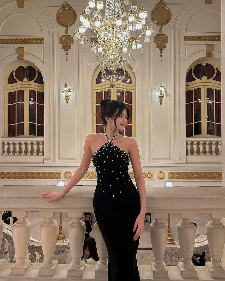 Black Mermaid Halter Long Prom Party Dresses Formal Evening Dress    cg25877