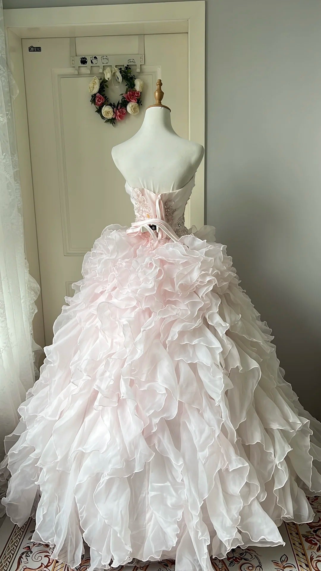 A Line Pink Prom Party Dresses Unique Long Evening Dress Vintage Princess Dress   cg25983