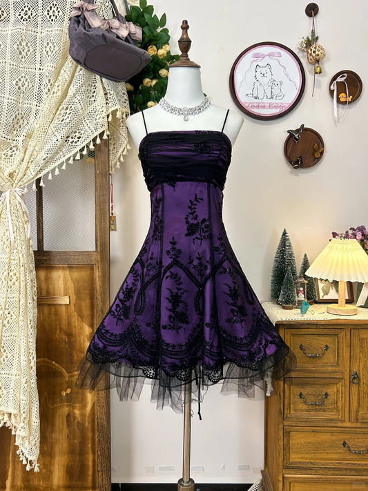 A Line Purple Vintage Short Party Dress Cocktail Dresses Homecoming Dress     cg25803