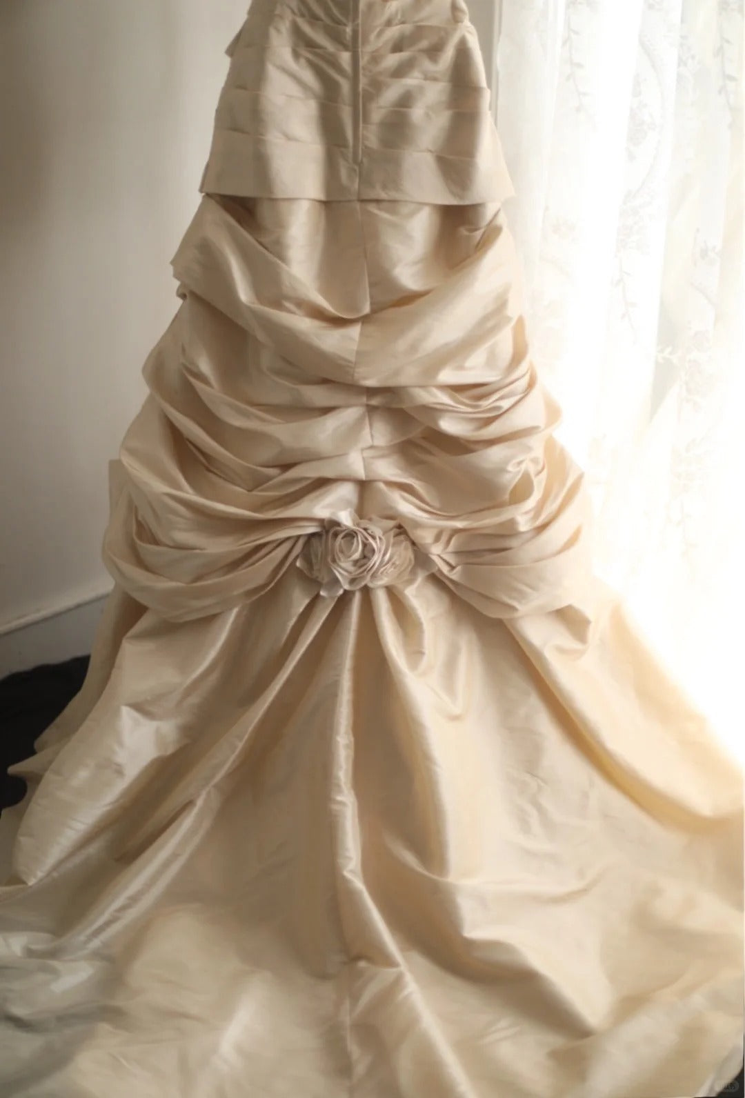 A Line Champagne Wedding Dress Sleeveless Long Princess Evening Dress   cg25941