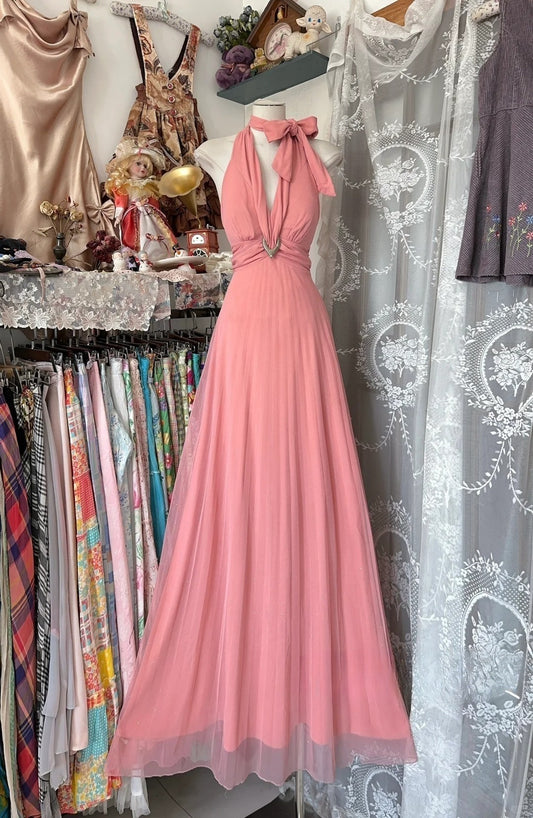 Vintage Evening Dresses,Pink Long Sleeveless Party Gowns  cg25539