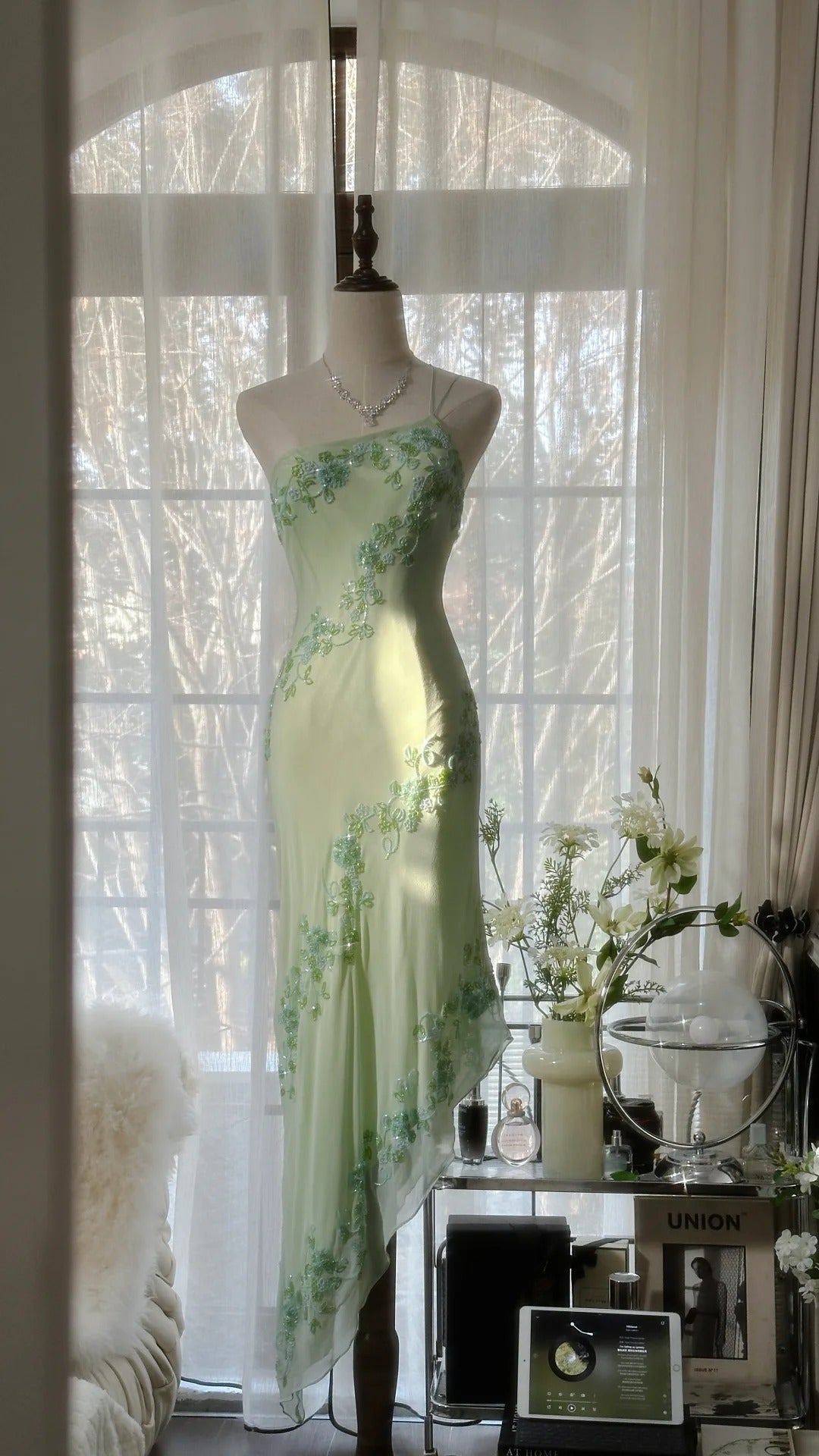 Vintage Evening Dresses, Sleeveless Green Party Gowns  cg25520