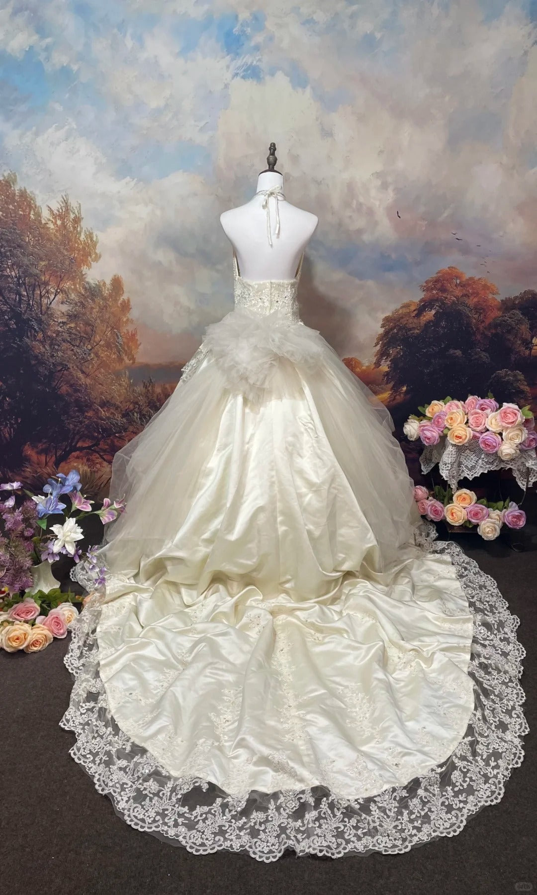 A Line Tulle Lace V Neck Wedding Dresses, Sleeveless Party Gowns  cg25564