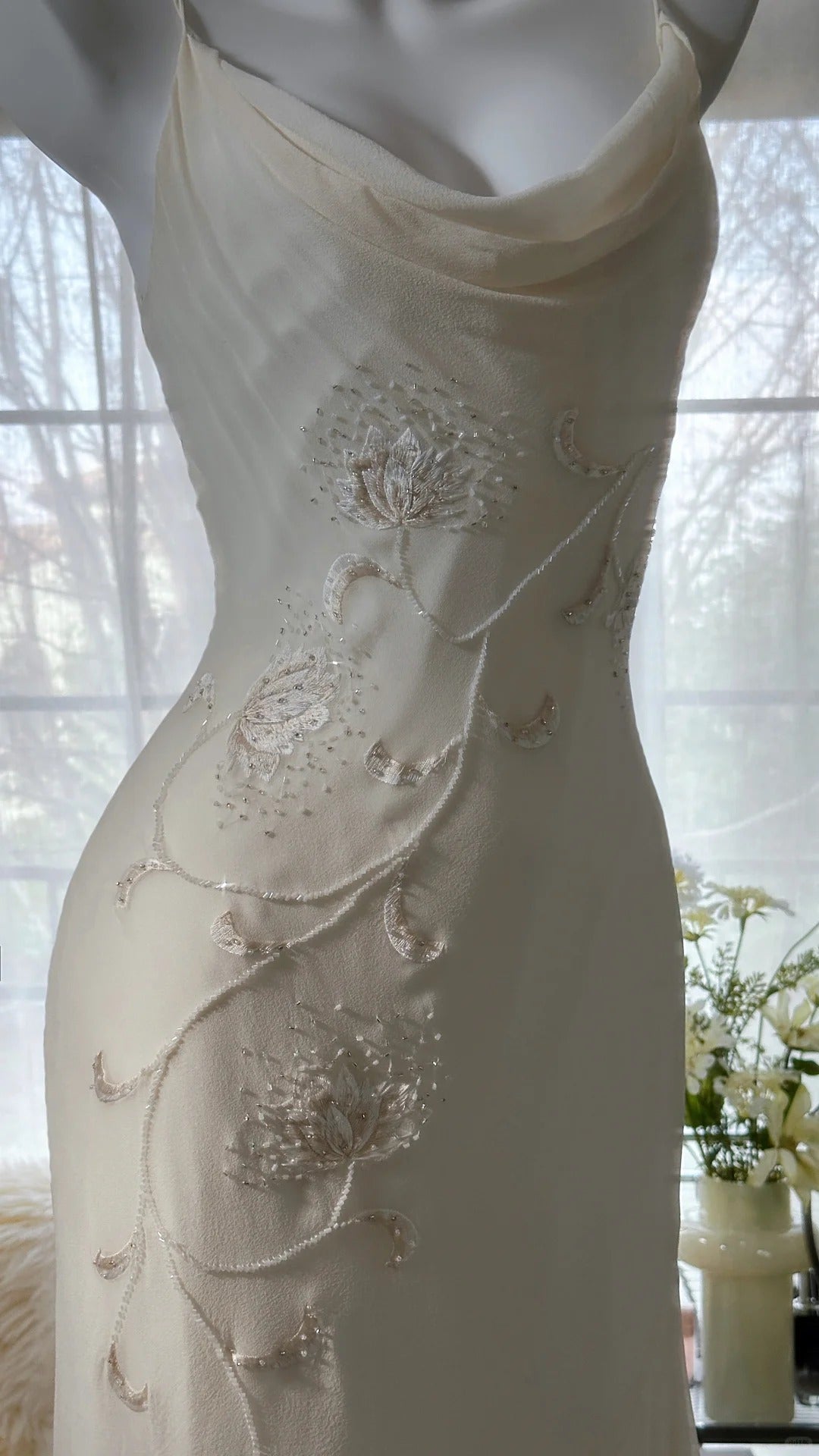 Vintage Evening Dresses, Ivory Sleeveless Party Gowns  cg25526