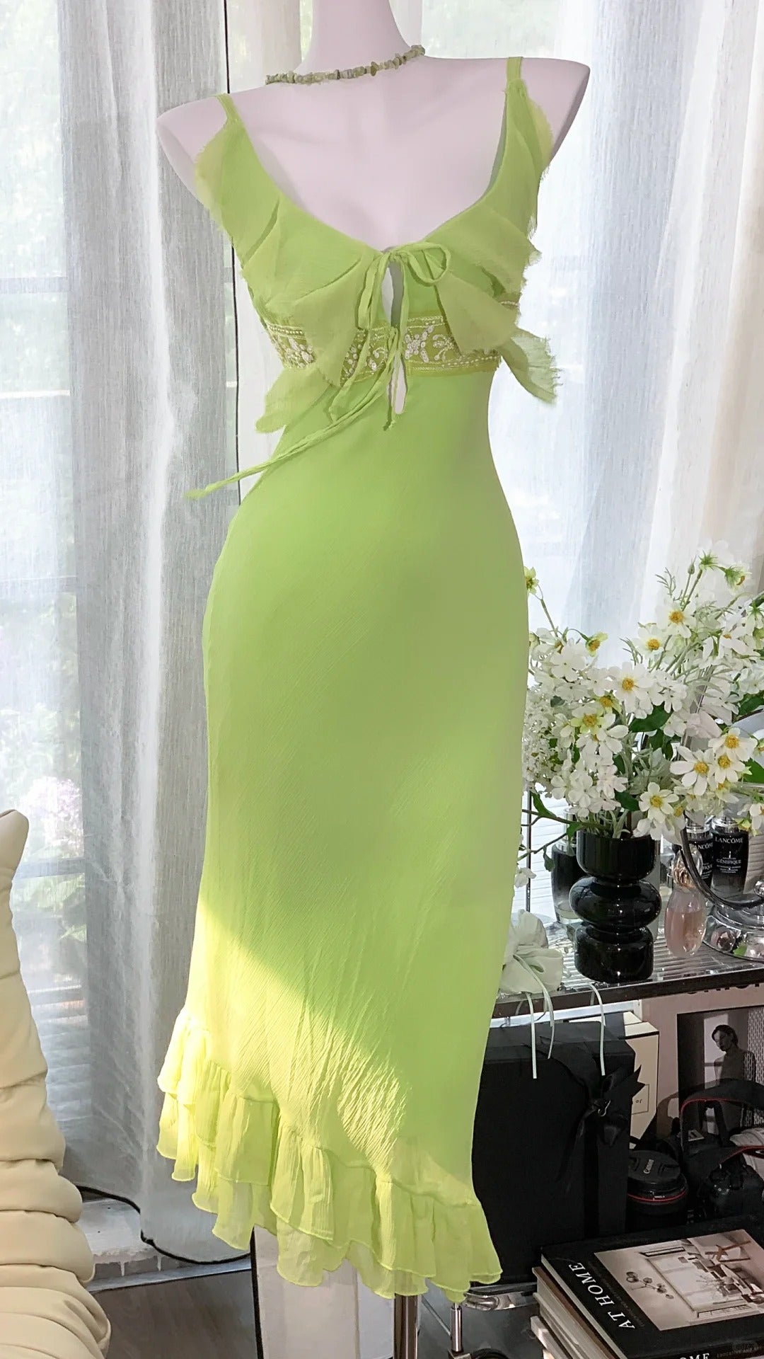 Green Mermaid Dress Vintage Party Dress Evening Dress Prom Dresses     cg25708