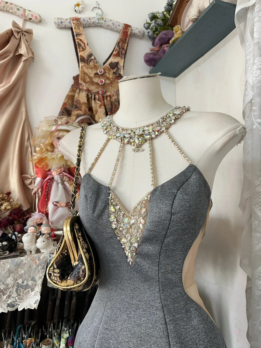 Gray Short Party Dress Cocktail Dresses Homecoming Dress     cg25690