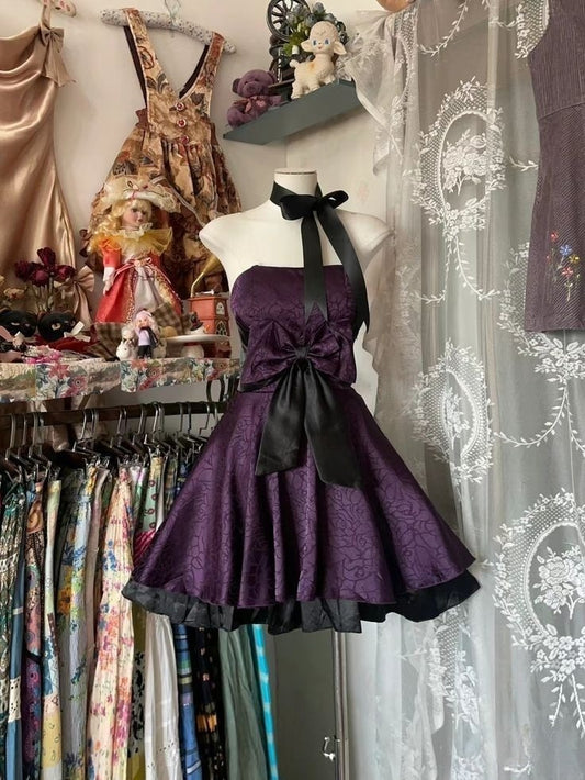 Purple Vintage Short Party Dress Cocktail Dresses Homecoming Dress     cg25840