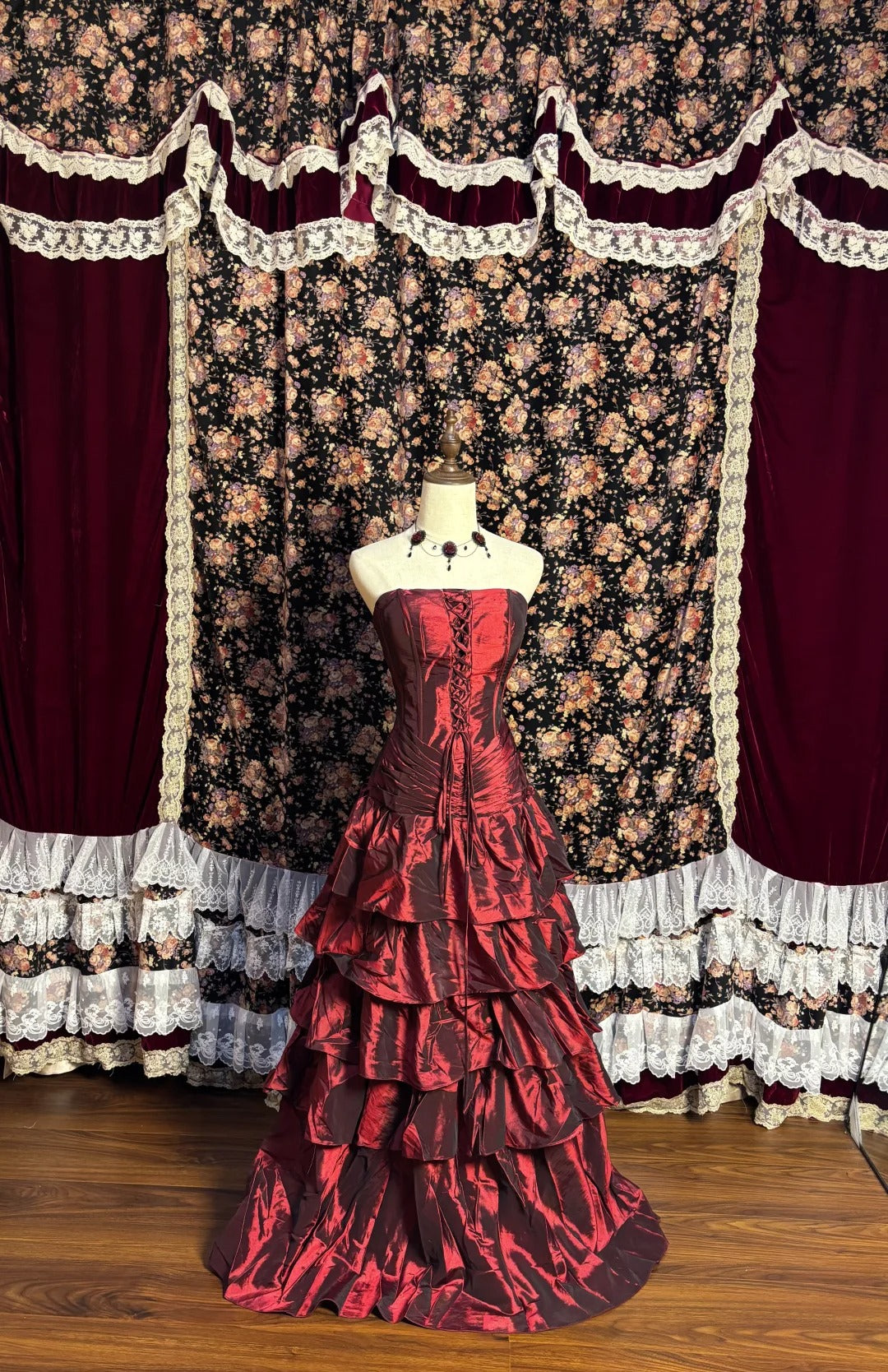 A Line Burgundy Strapless Evening Dresses,Sleeveless Party Prom Dress  cg25477