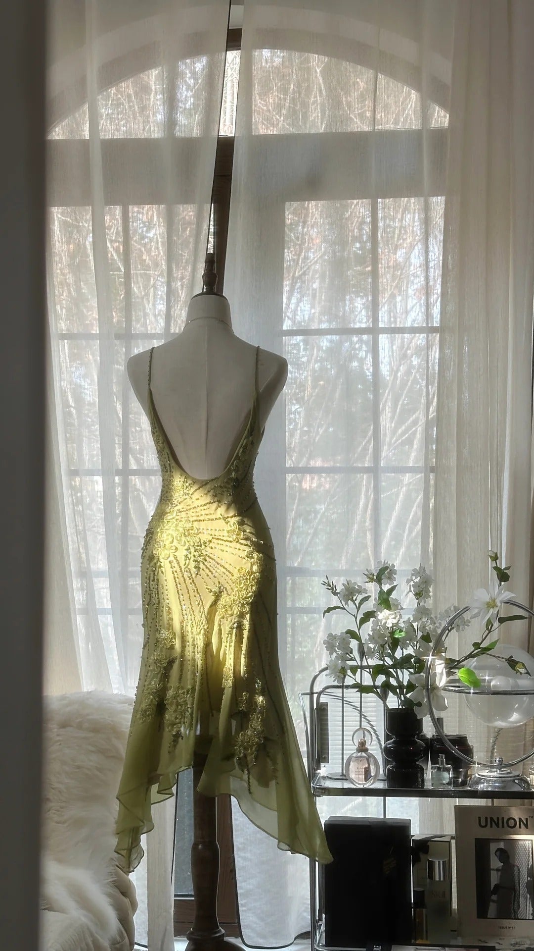 Vintage Evening Dresses, Sleeveless Green Party Gowns  cg25516