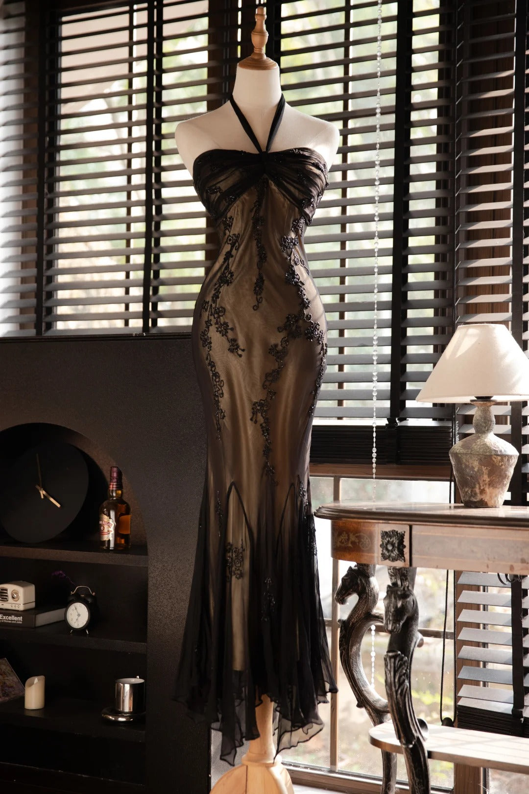 Sexy Halter Vintage Evening Dresses, Sleeveless Long Party Gowns  cg25506