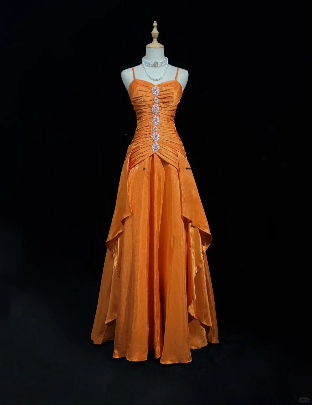 A Line Orange Formal Dress Vintage Long Party Dress Evening Dress Prom Dresses     cg25718