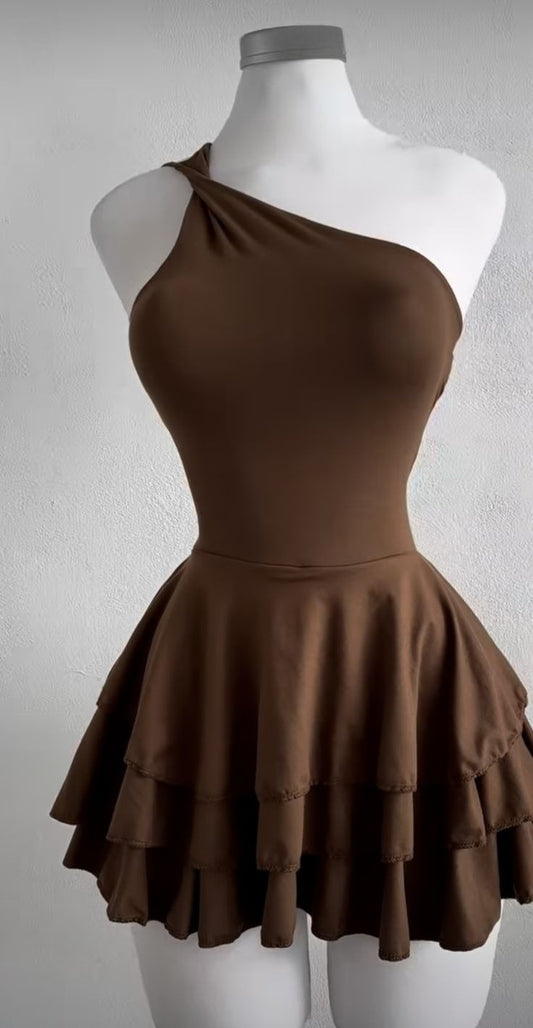 Brown Short Simple Party Dress Homecoming Dress     cg25652