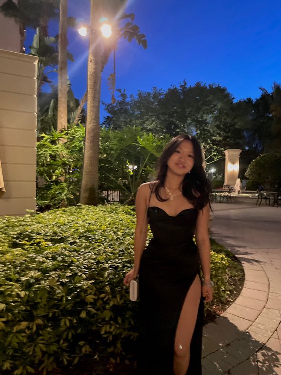 Elegant Black Formal Evening Dress Strapless Sleeveless Dress with Split cg25098