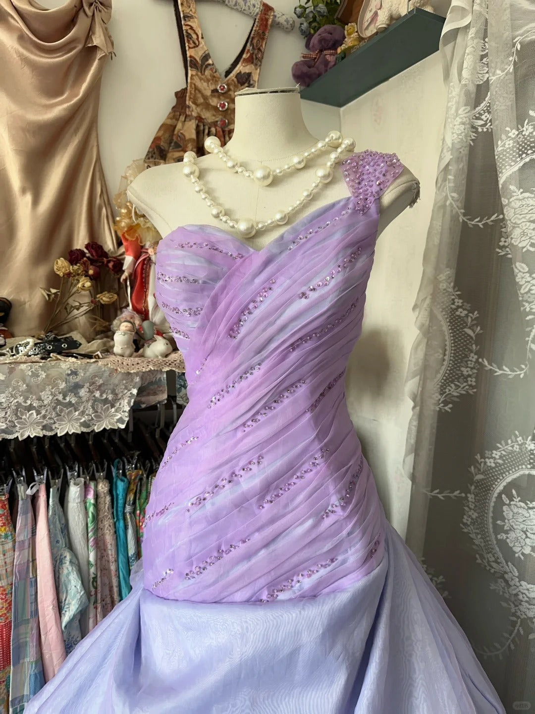A Line Lilac Vintage Evening Dresses, Sleeveless Party Gowns  cg25492
