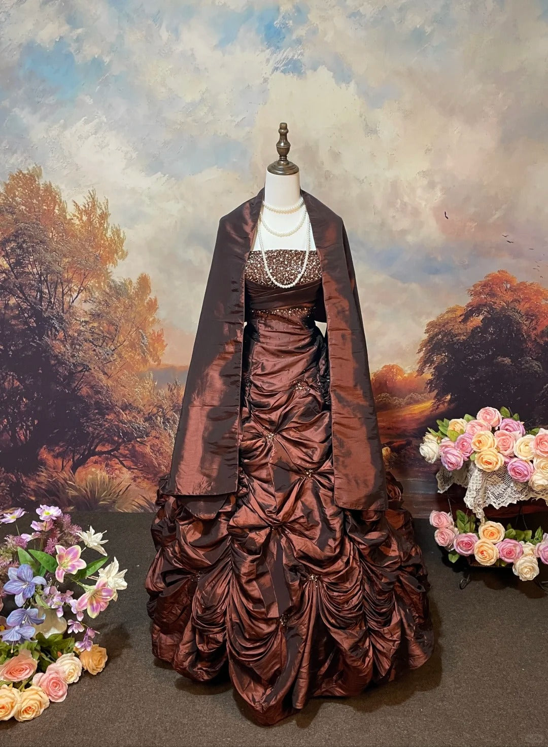 A Line Strapless Ball Gown Quinceanera Dress Unique Evening Dress    cg25565