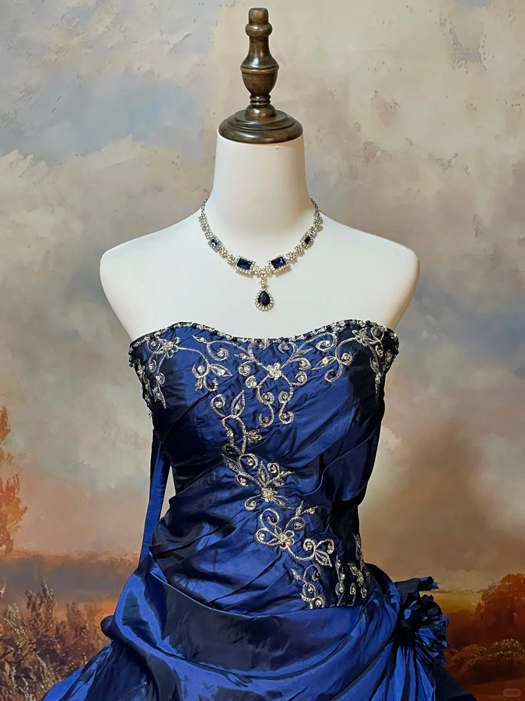 A Line Royal Blue Strapless Ball Gown Quinceanera Dress Unique Evening Dress    cg25566
