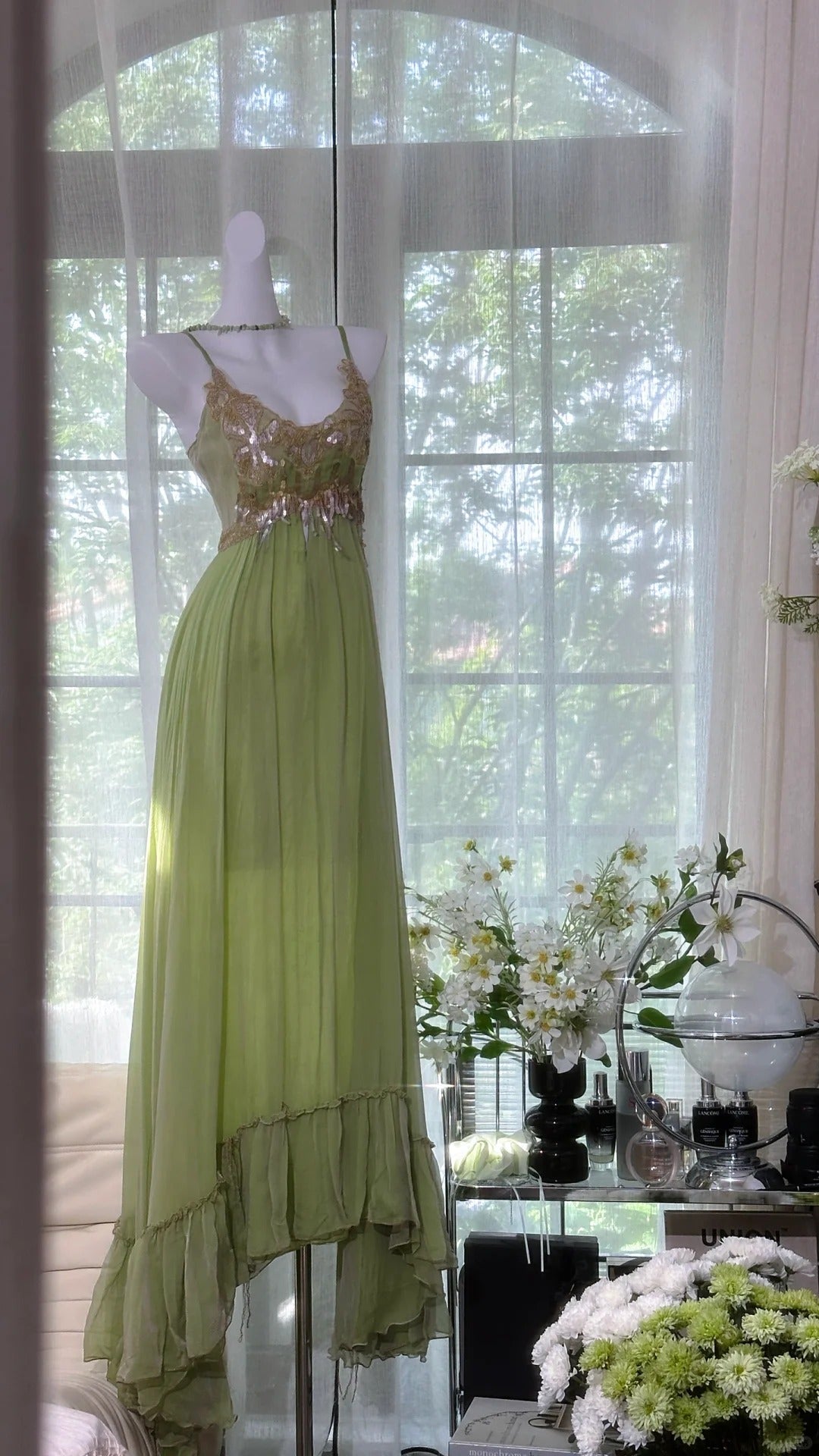 Green Long Vintage Prom Party Dresses Formal Evening Dress   cg25893