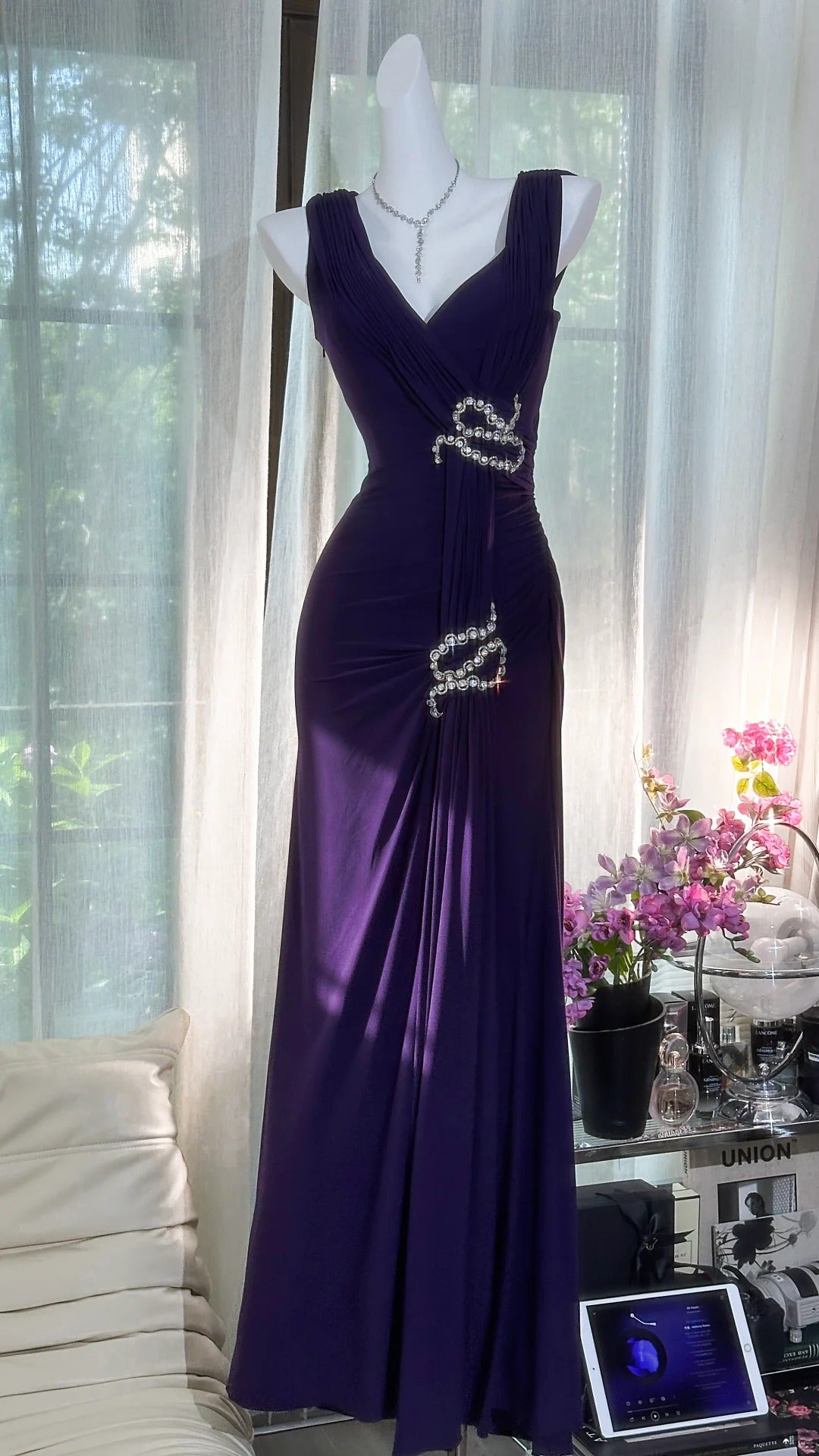 Purple Vintage Prom Party Dresses Unique Long Evening Dress   cg25962