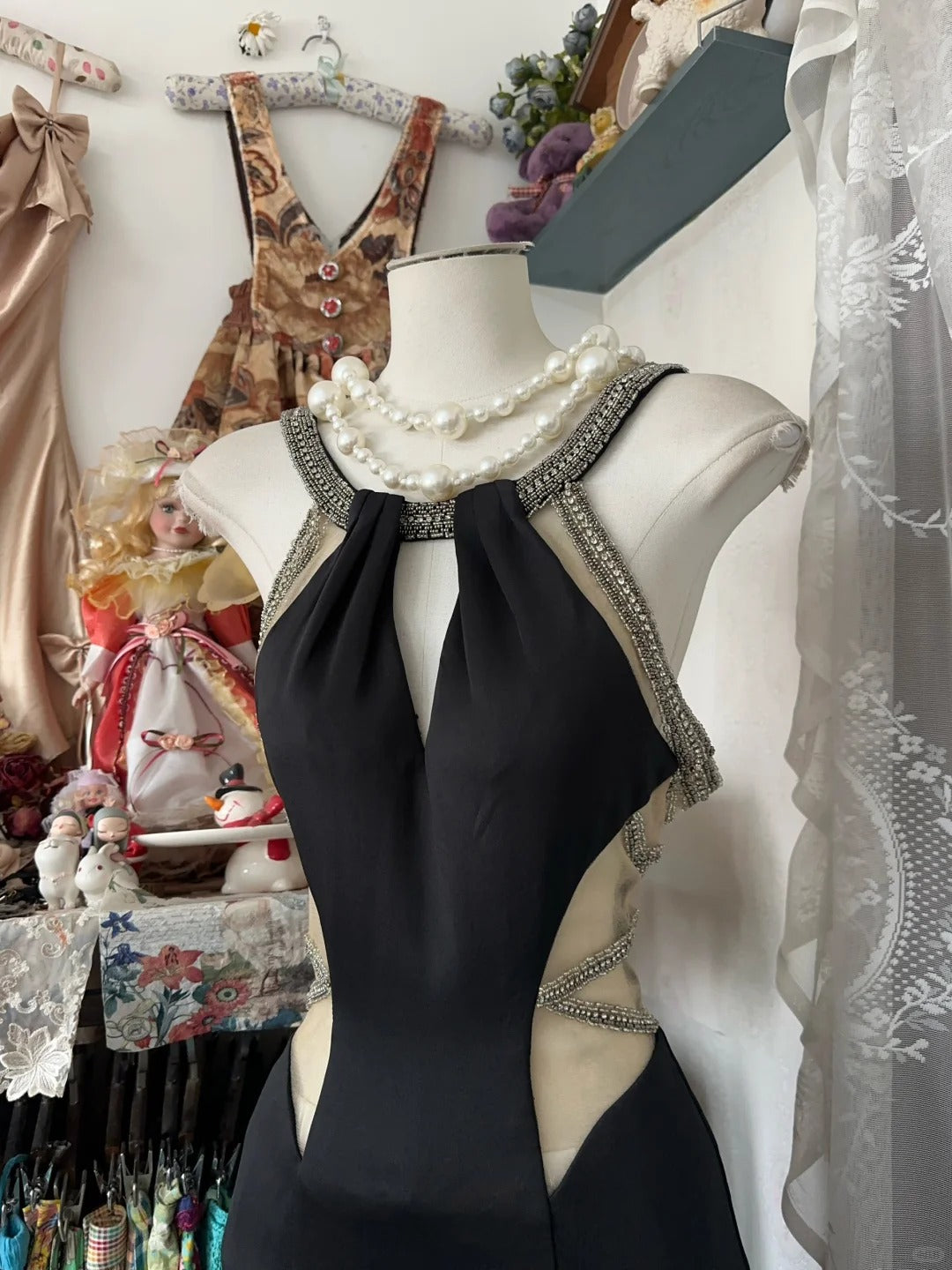 Black Long Party Dress Evening Dress Prom Dresses     cg25689