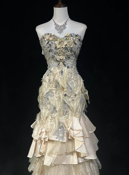 Elegant Vintage Evening Dresses, Sleeveless Party Prom Dress    cg25466