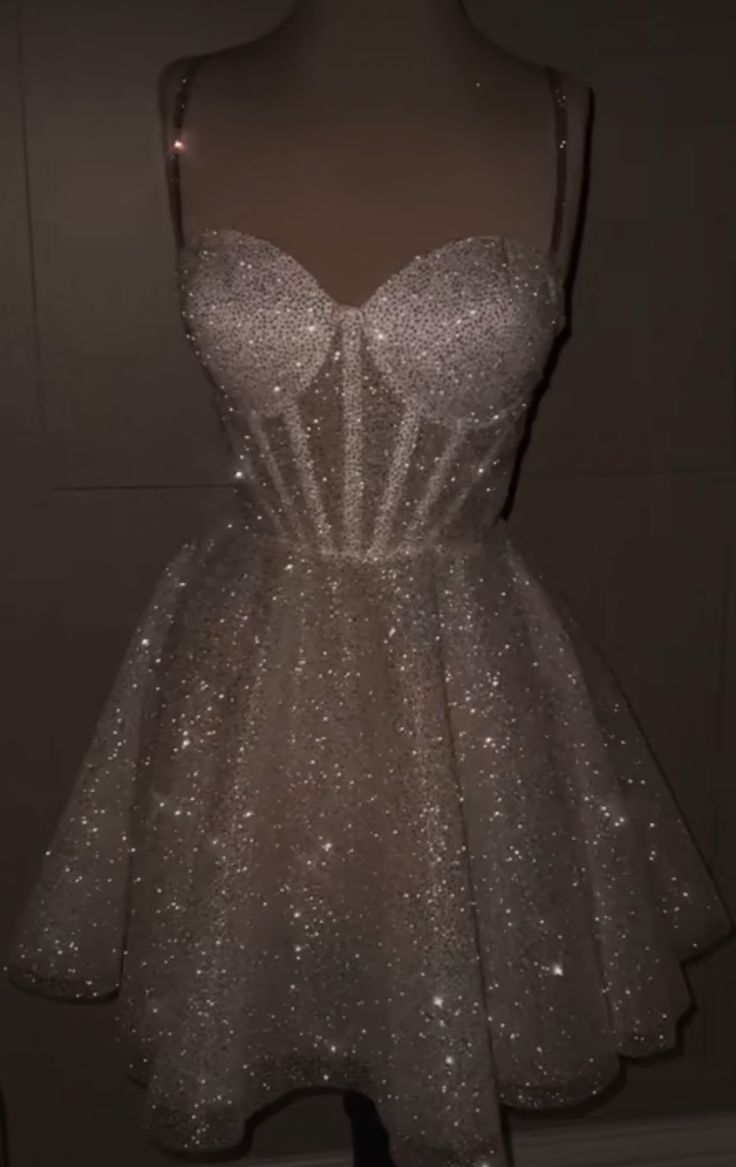 Cute A Line Spaghetti Straps White Sequin Mini Short Formal 8th Grade Homecoming Dresses Summer Middle School Homecoming Outfits      cg26012