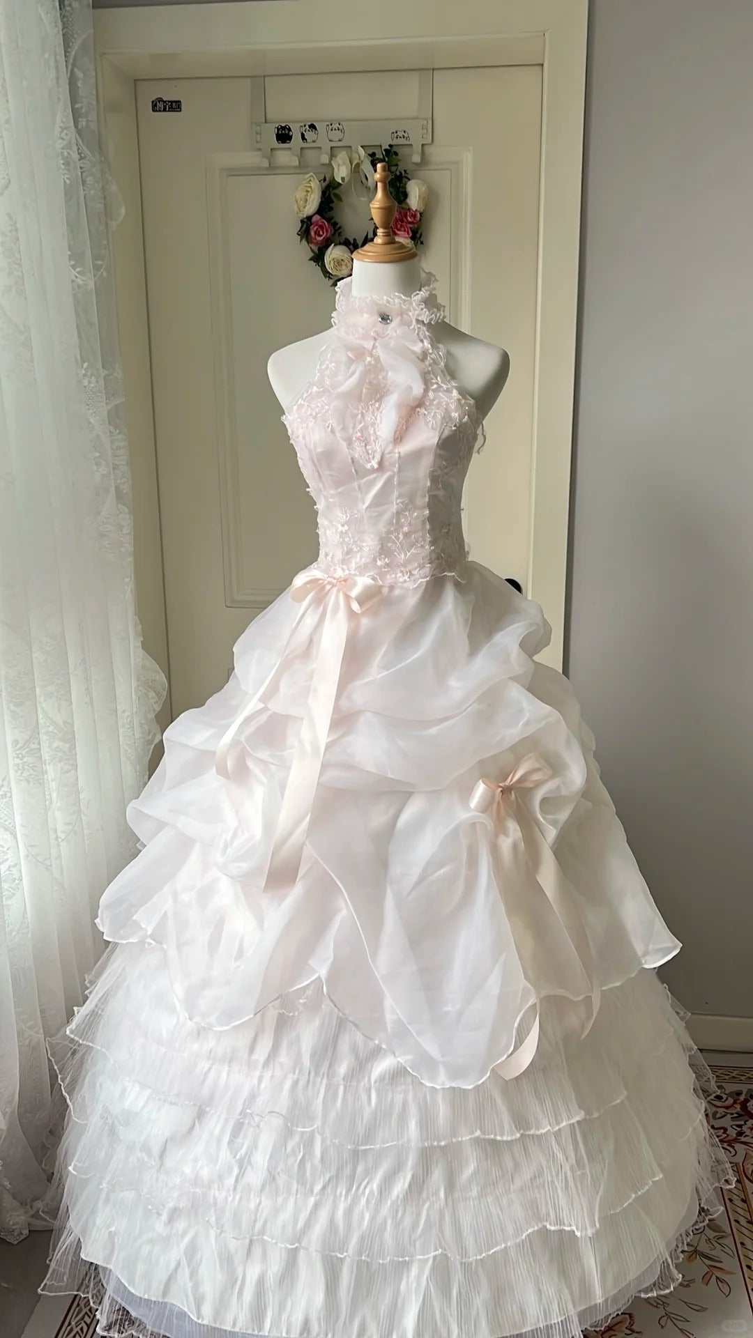 A Line Pink Prom Party Dresses Unique Long Evening Dress Vintage Princess Dress   cg25984