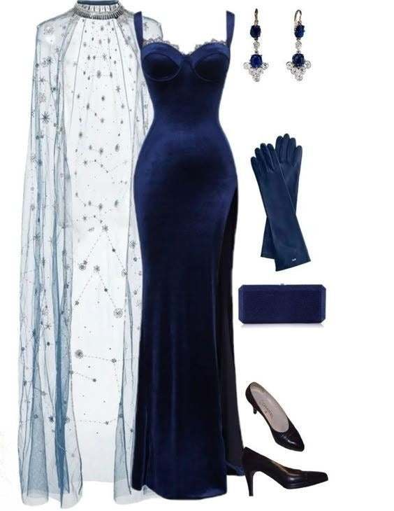 Sheath Straps Navy Blue Velvet Slit Prom Dresses Long Evening Dress cg25410