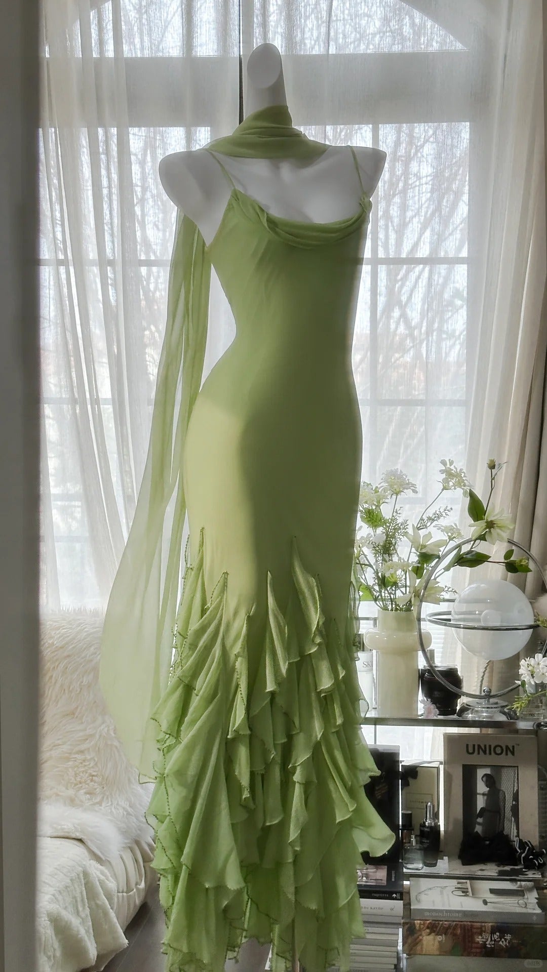 Vintage Evening Dresses, Sleeveless Green Party Gowns  cg25524