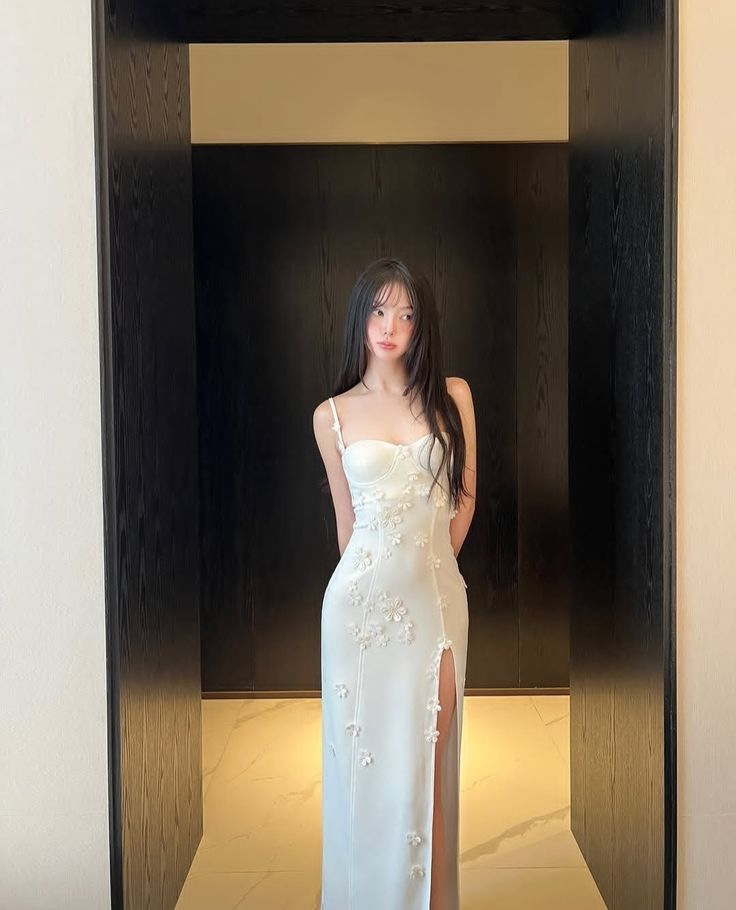 Sexy Mermaid Spaghetti Straps White Long Evening Dress Prom Dresses     cg25647