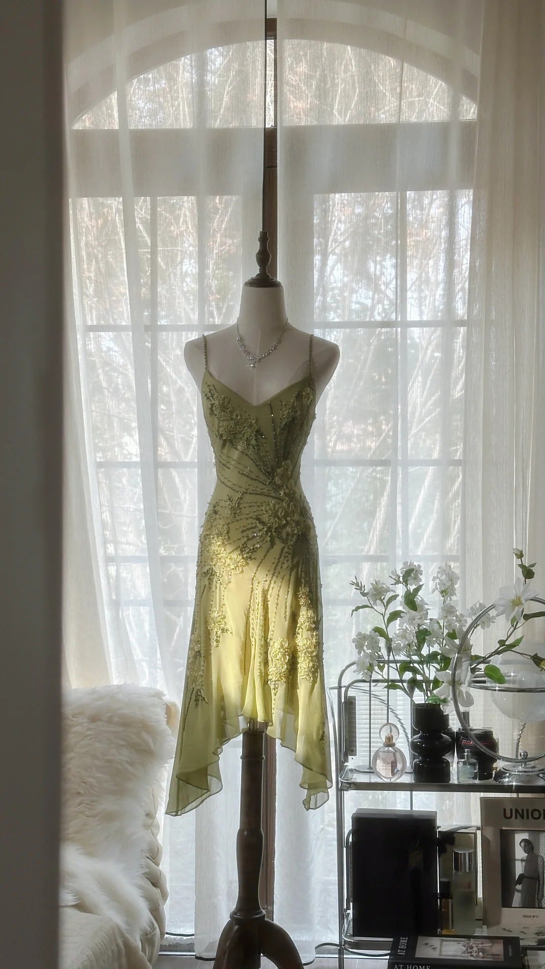 Vintage Evening Dresses, Sleeveless Green Party Gowns  cg25516