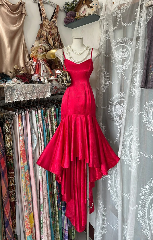 Red High Low Vintage Party Dress Evening Dress Prom Dresses     cg25755