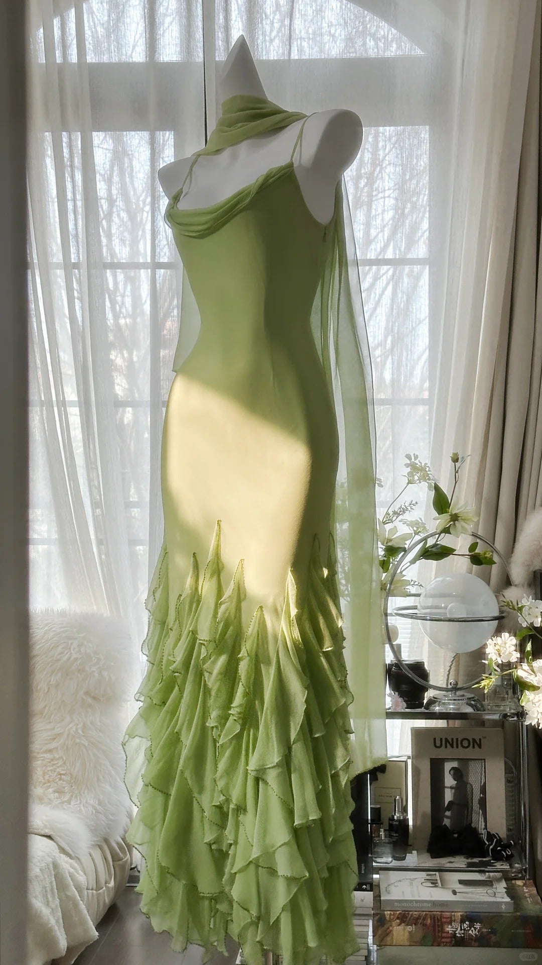 Vintage Evening Dresses, Sleeveless Green Party Gowns  cg25524