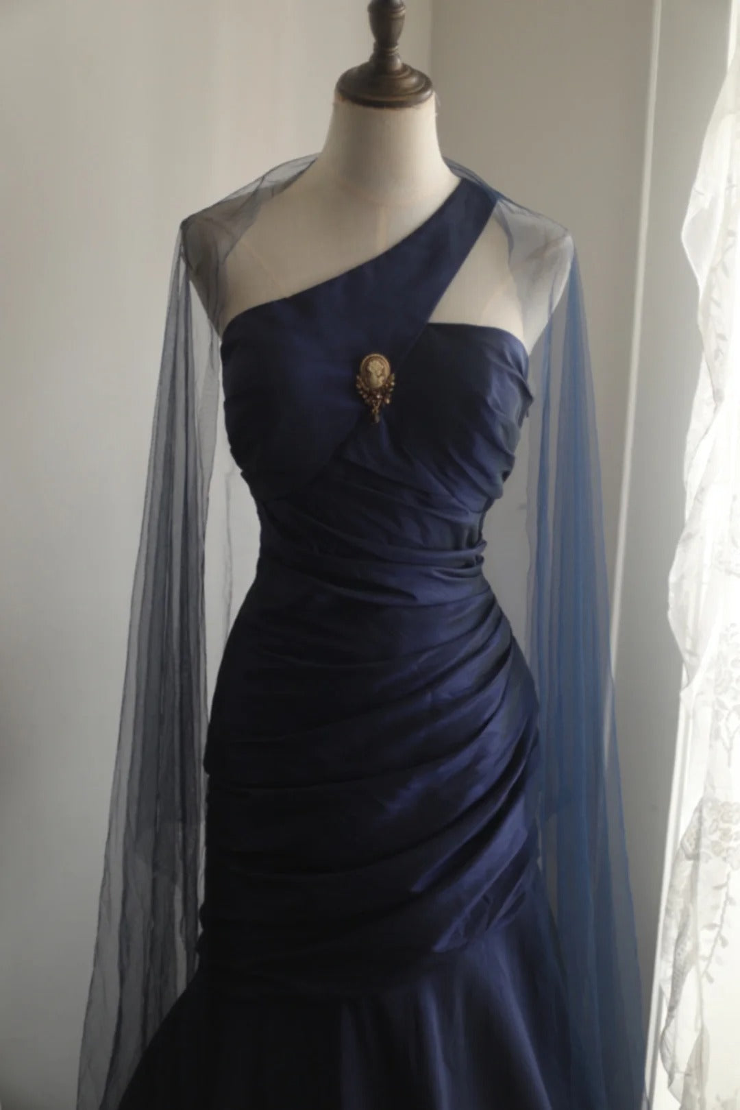 Mermaid Navy Blue Prom Party Dresses Unique Long Evening Dress   cg25927